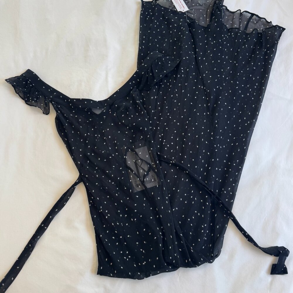 Realisation par the lila dress in black polka dot maxi dress with sheer sleeves - Picture 2 of 7